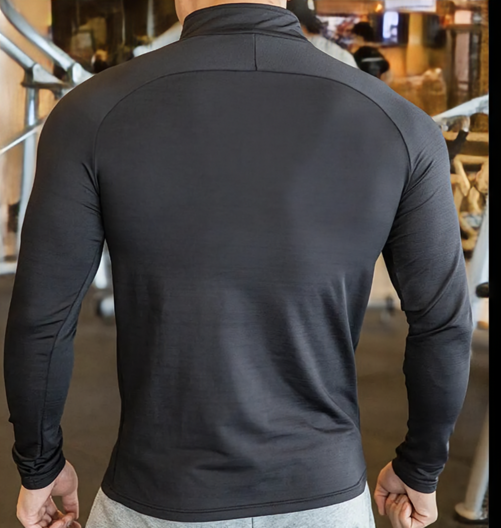 EBW Men's Quarter Zip Performance Pullover in Black